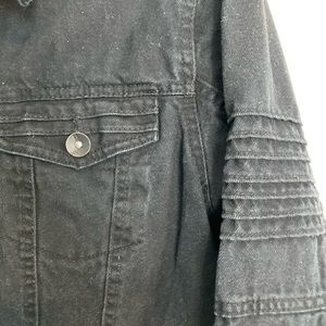 Southpole denim moto jacket. Faded Black. Size small. Vintage Y2K distressed